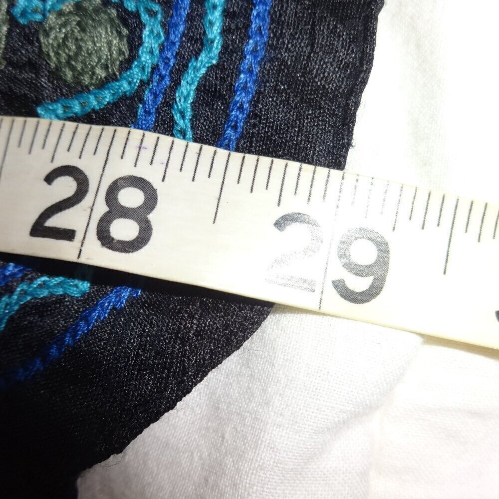 Norm Thompson Silk Black and Blue Floral Blazer 2x - Picture 12 of 16